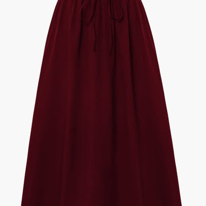 Women's Midi Skirt Elastic Waist Floral Print