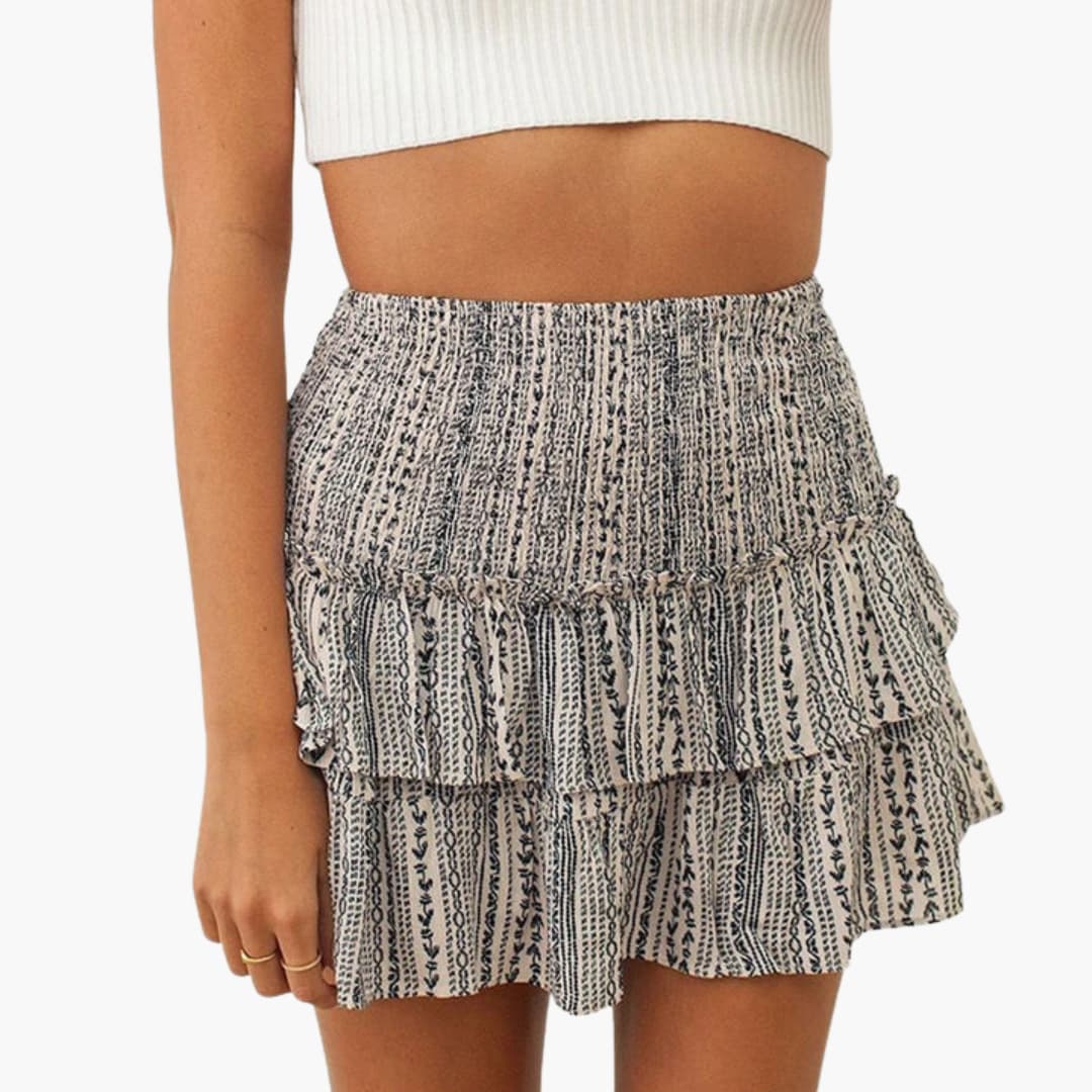 Women's Midi Skirt Elastic Waist Straight Hem