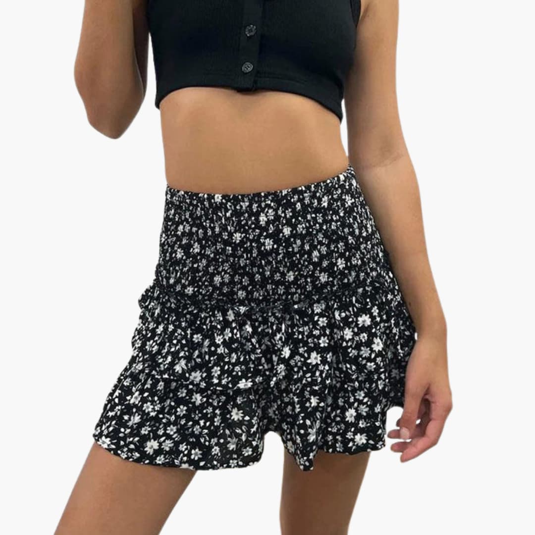 Women's Midi Skirt Elastic Waist Straight Hem