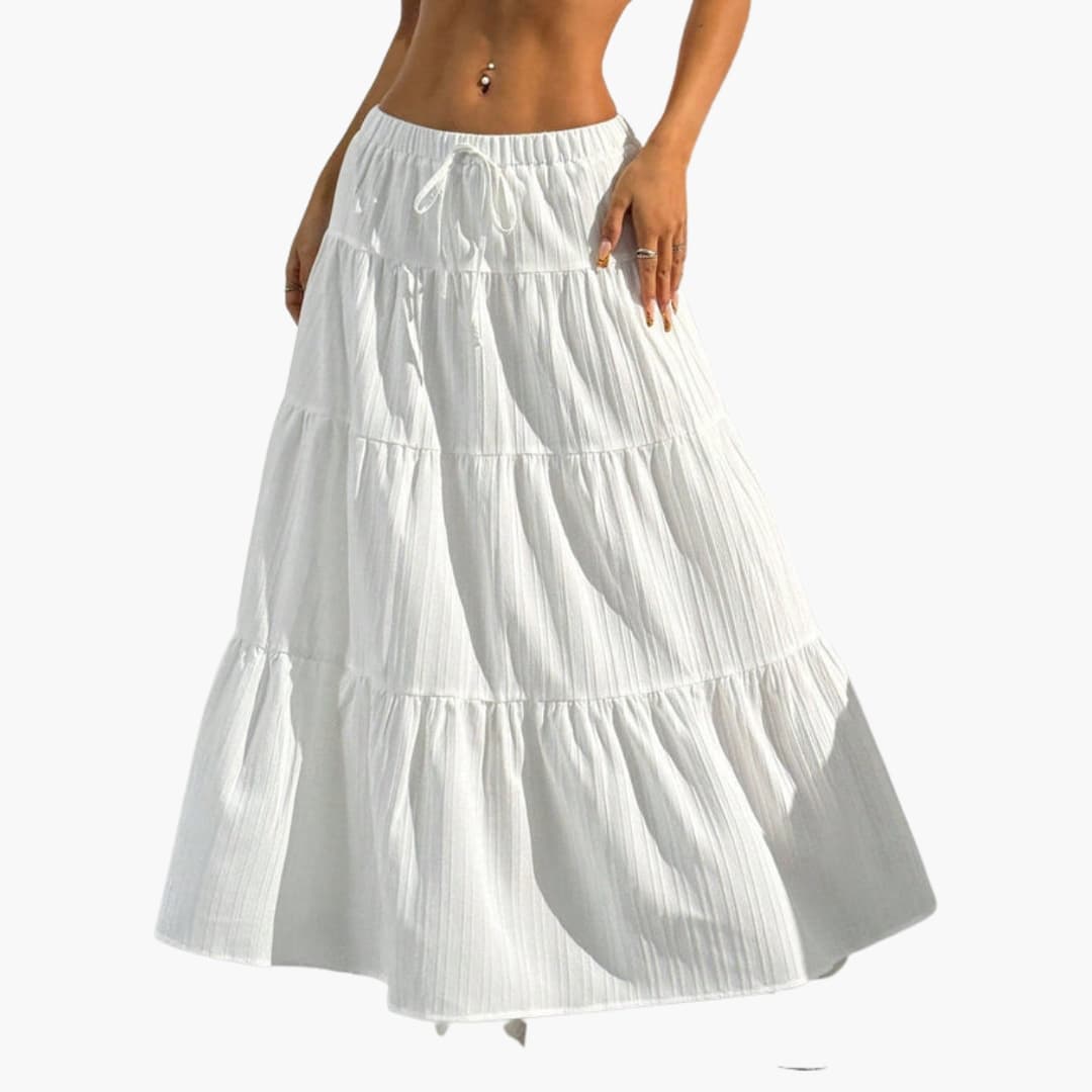 Women's Lace Up Midi Skirt Straight Hem
