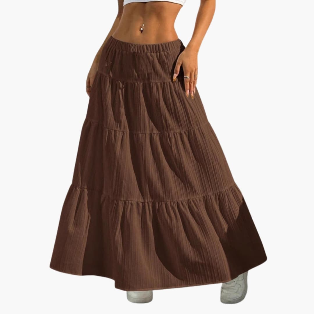 Women's Lace Up Midi Skirt Straight Hem