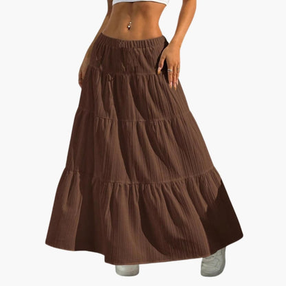 Women's Lace Up Midi Skirt Straight Hem