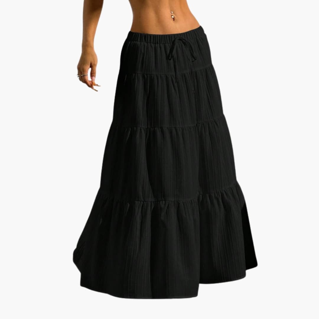 Women's Lace Up Midi Skirt Straight Hem