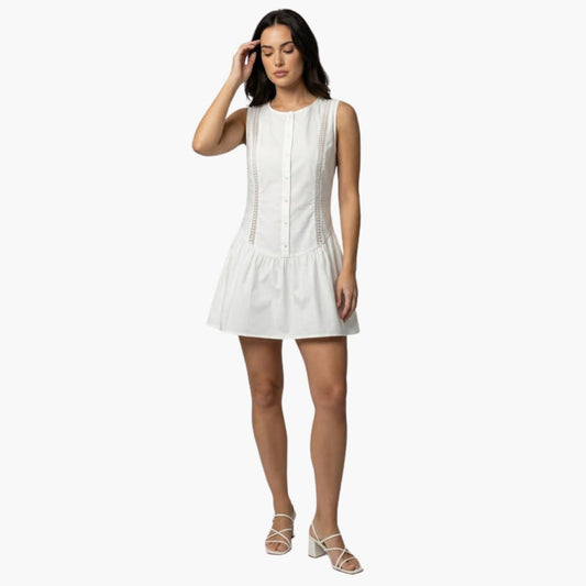 Women's Mini Dress Round Neck Side Cutouts - Fashinoza
