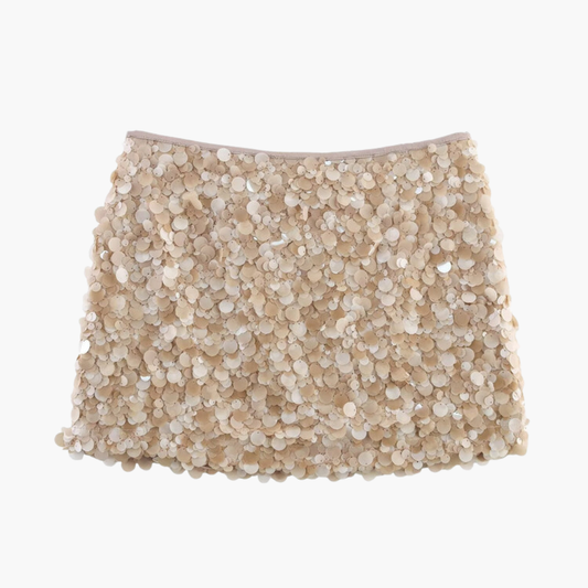 Women's Sequin Mini Skirt Straight Hem - Fashinoza