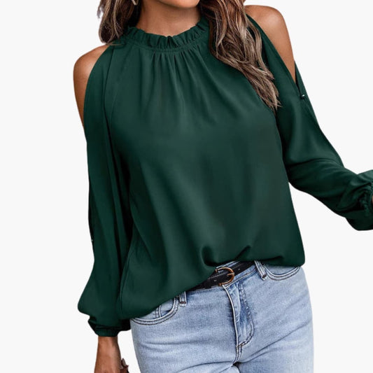 Women's Off Shoulder Puff Sleeve Blouse Woven - Fashinoza