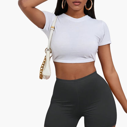 Women's Cropped Tee And Shorts Set