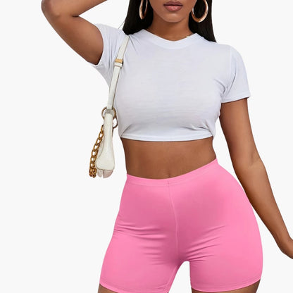 Women's Cropped Tee And Shorts Set