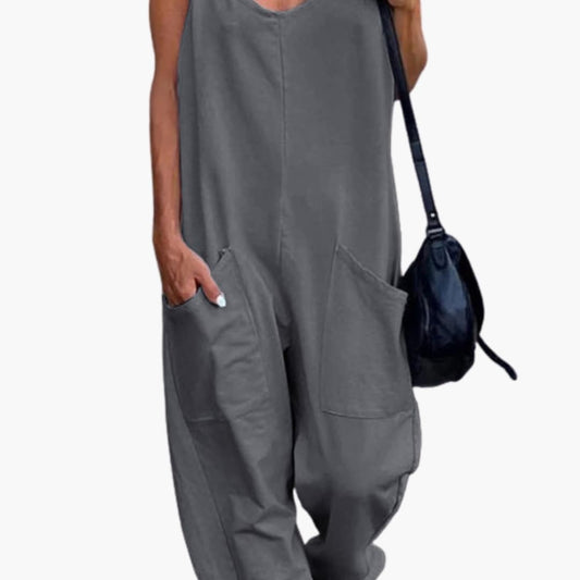 Women's Adjustable Overall Cotton Front Pockets - Fashinoza