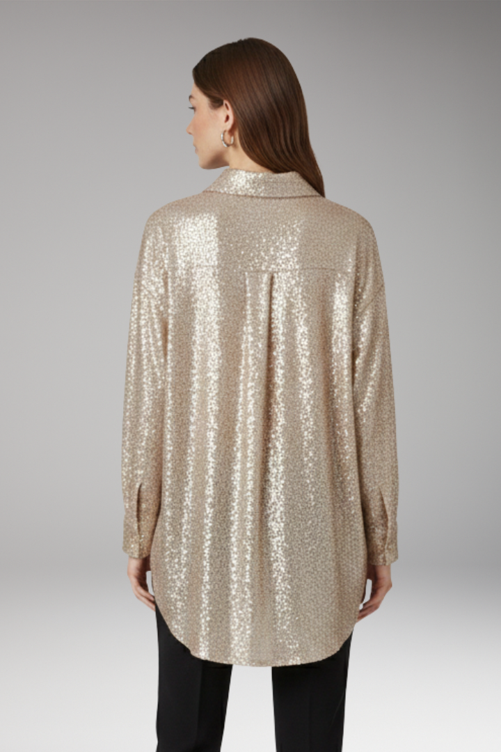 Women's Sequined Blouse Oversized Structured