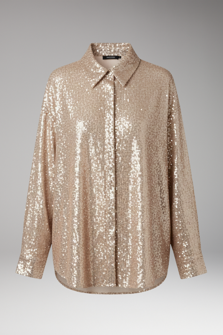 Women's Sequined Blouse Oversized Structured - 
Fashinoza