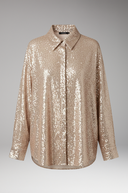 Women's Sequined Blouse Oversized Structured - 
Fashinoza