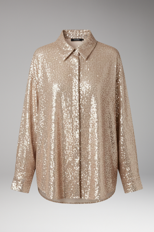 Women's Sequined Blouse Oversized Structured - 
Fashinoza