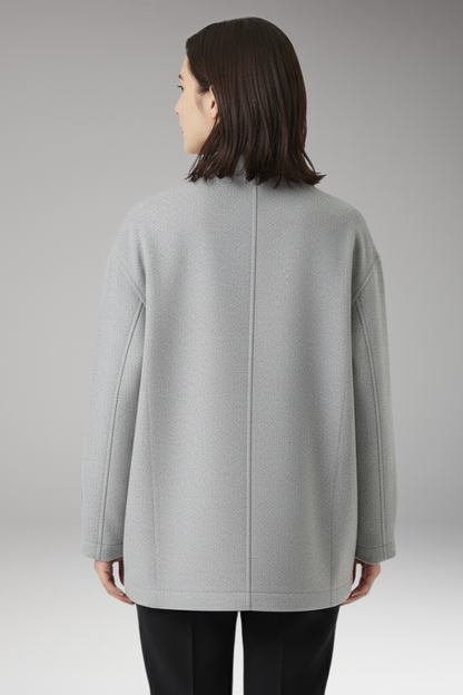 Women's Bomber Jacket Oversized Snap Button Closure
