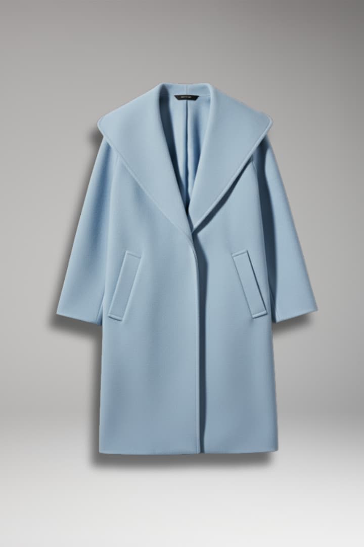 Women's Oversized Wool Coat Wide Lapel Hidden Closure - 
Fashinoza