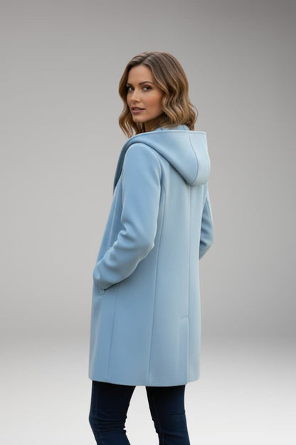 Women's Oversized Wool Coat Wide Lapel Hidden Closure