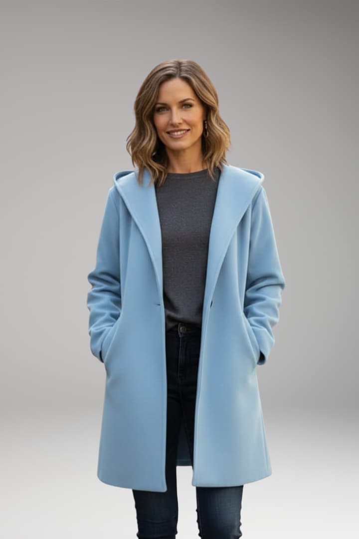 Women's Oversized Wool Coat Wide Lapel Hidden Closure