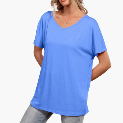 Women's Short Sleeve T-Shirt Crew Neck Asymmetrical Hem