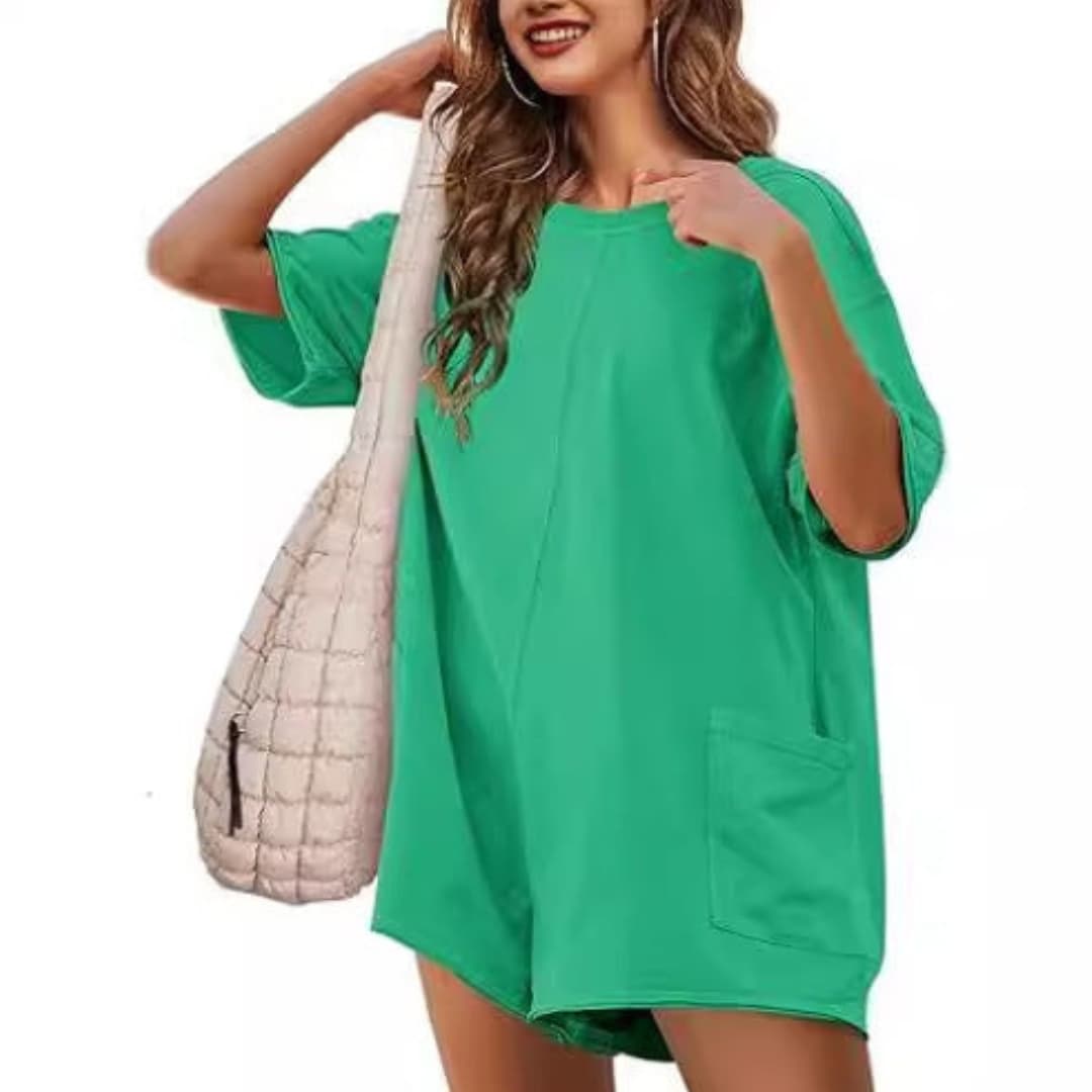 Women's Short Sleeve T-Shirt Dress Cotton Mini Pocket