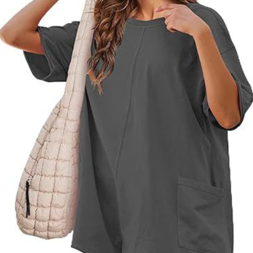 Women's Short Sleeve T-Shirt Dress Cotton Mini Pocket