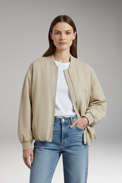 Women's Oversized Zip Jacket Long Sleeve