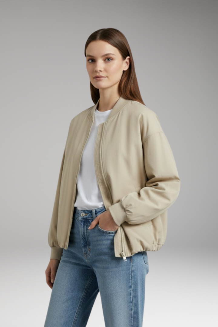 Women's Oversized Zip Jacket Long Sleeve