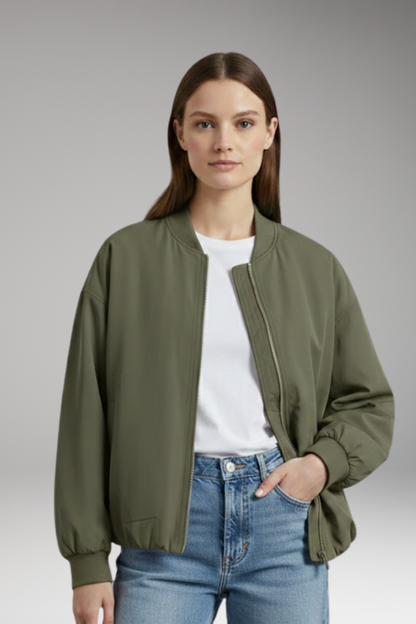 Women's Oversized Zip Jacket Long Sleeve