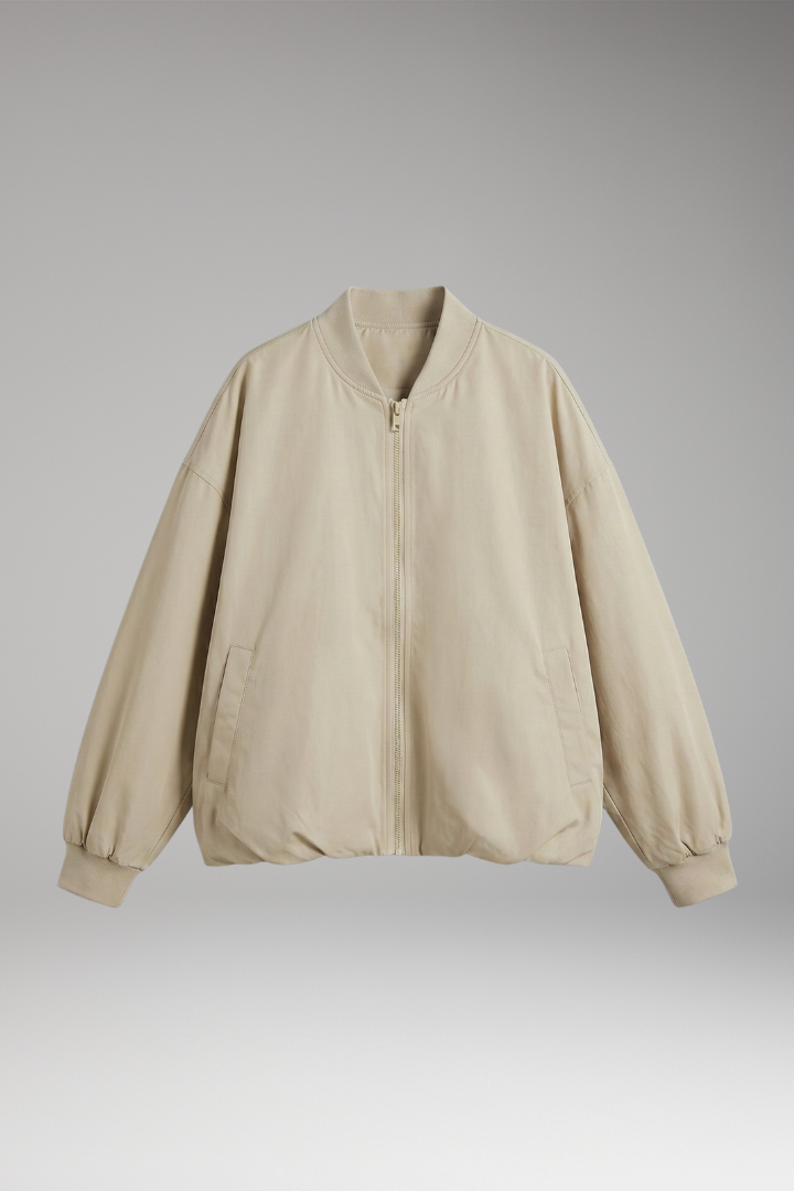 Women's Oversized Zip Jacket Long Sleeve - 
Fashinoza