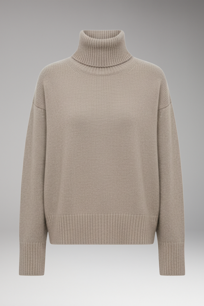 Women's Oversized High Neck Sweater Ribbed Finish - 
Fashinoza