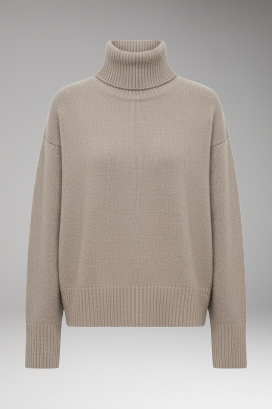 Women's Oversized High Neck Sweater Ribbed Finish - 
Fashinoza