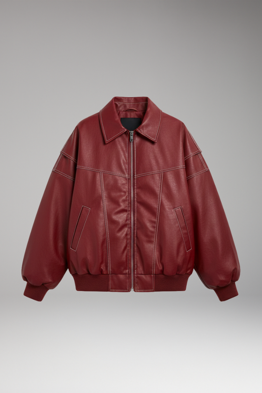 Women's Padded Bomber Jacket Zipper Ribbed - 
Fashinoza