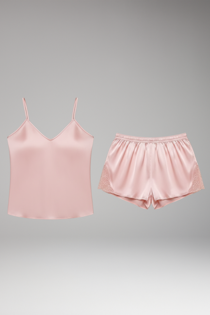 Women's Satin Pajama Set Camisole - 
Fashinoza