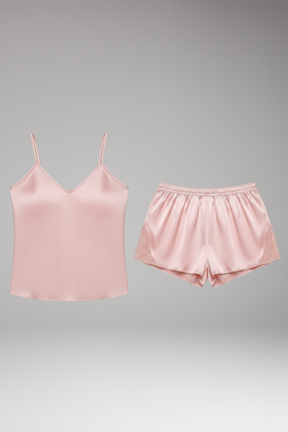 Women's Satin Pajama Set Camisole - 
Fashinoza