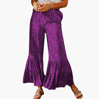 Women's Palazzo Pants Elastic Waist High Waist Tie Belt