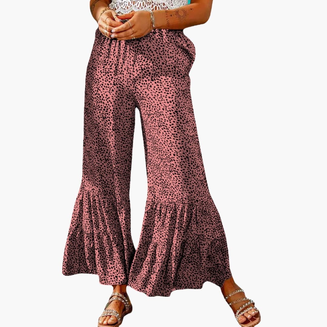 Women's Palazzo Pants Elastic Waist High Waist Tie Belt