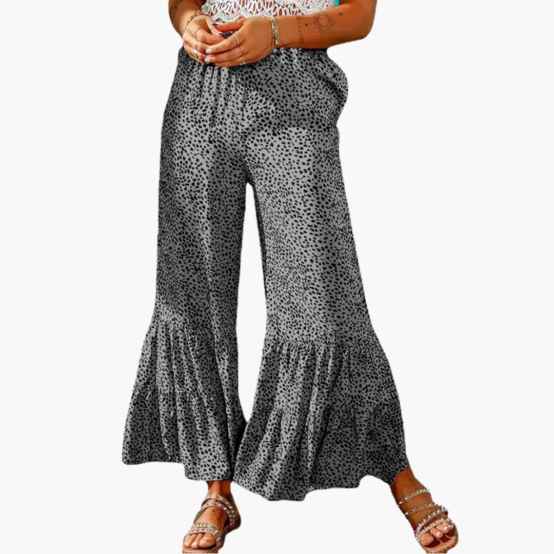 Women's Palazzo Pants Elastic Waist High Waist Tie Belt