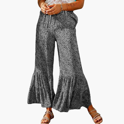 Women's Palazzo Pants Elastic Waist High Waist Tie Belt