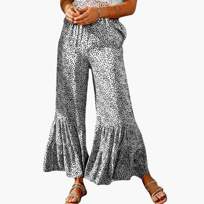 Women's Palazzo Pants Elastic Waist High Waist Tie Belt
