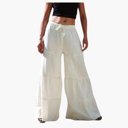Women's Elastic Waist Palazzo Pants Wide Leg - Fashinoza