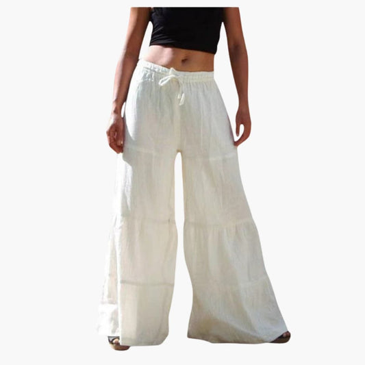 Women's Elastic Waist Palazzo Pants Wide Leg - Fashinoza