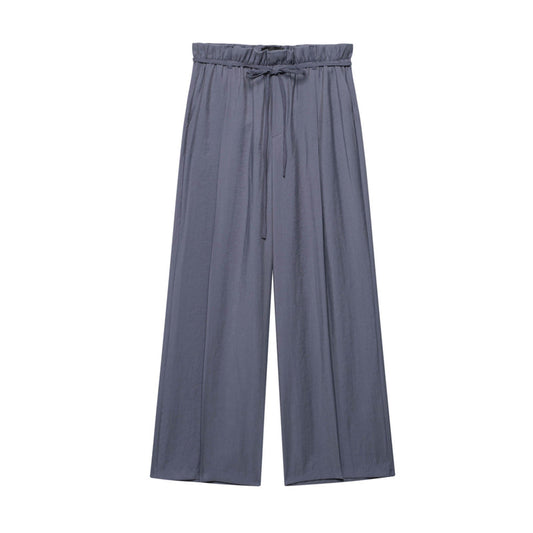 Women's Palazzo Pants Elastic Waist Wide Leg - Fashinoza