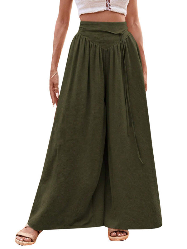 Women's High Waist Palazzo Pants Casual Style - Fashinoza