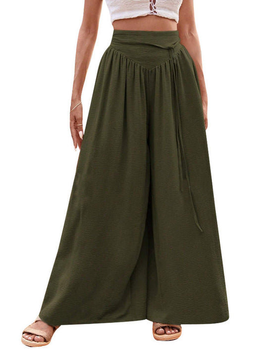 Women's High Waist Palazzo Pants Casual Style - Fashinoza