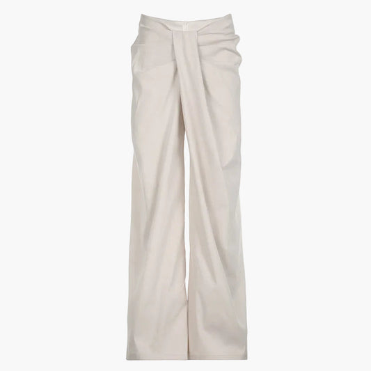 Women's High Waist Palazzo Pants Front Pleat Design - Fashinoza