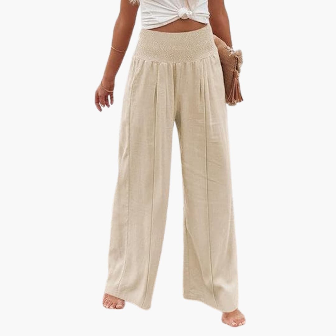 Women's High Waist Palazzo Pants Pleated Front