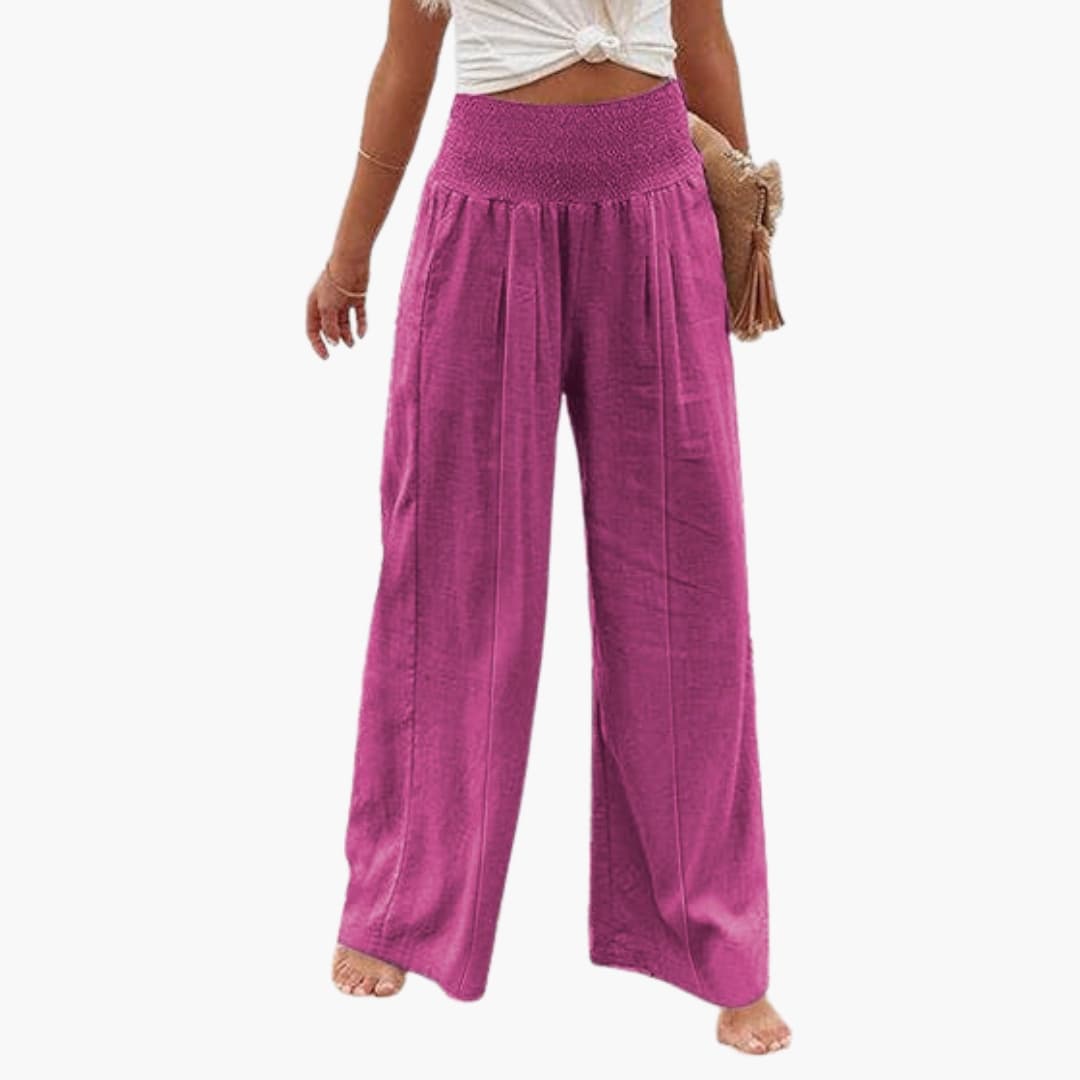Women's High Waist Palazzo Pants Pleated Front