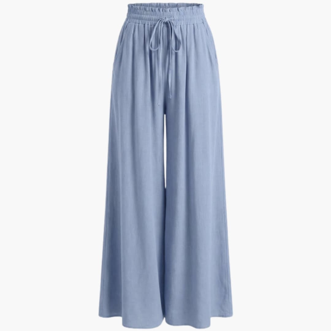 Women's Palazzo Pants Elastic Waistband - Fashinoza