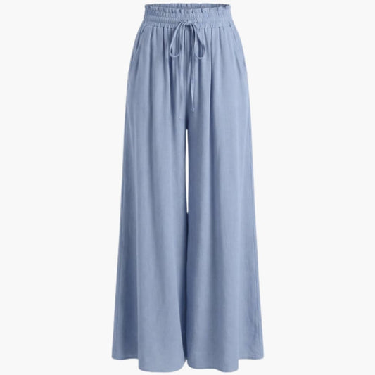 Women's Palazzo Pants Elastic Waistband - Fashinoza