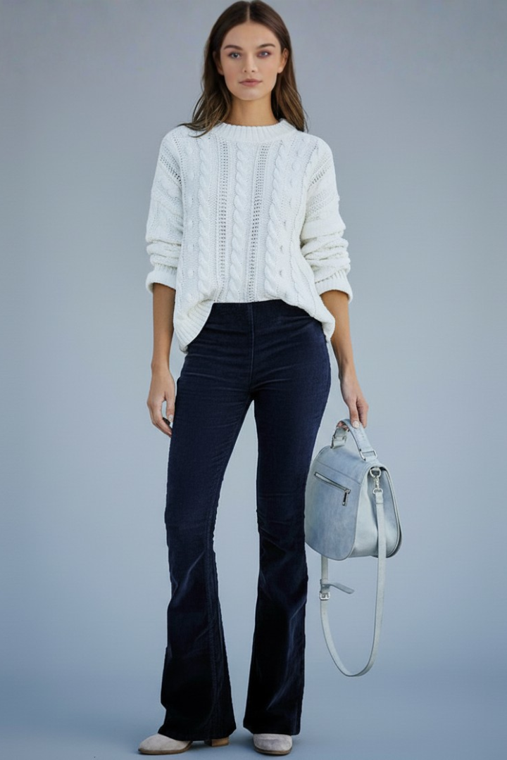 Women's Flared Ribbed Pants