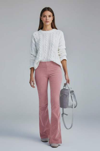 Women's Flared Ribbed Pants